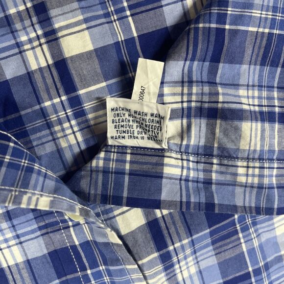 Ralph Lauren Button Down Shirt Mens Small Plaid Blue Short Sleeve - Picture 5 of 10